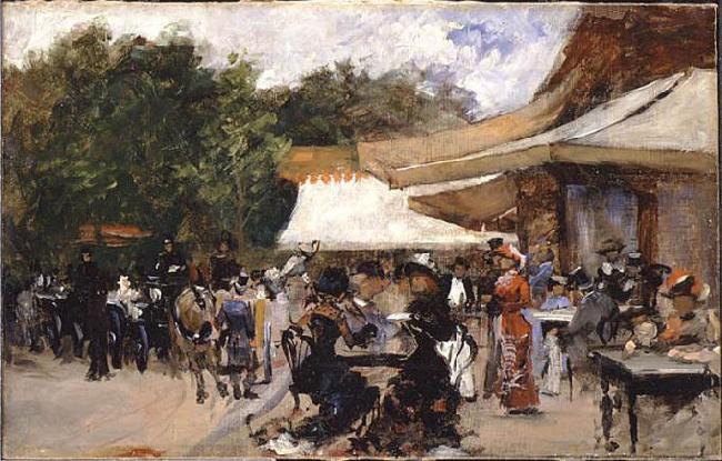 Hugo Birger Outside a Restaurant in the Bois de Boulogne. Study oil painting image